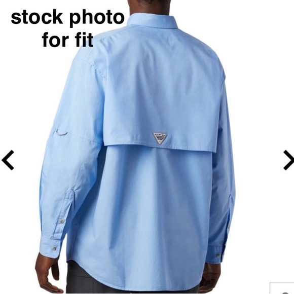 Columbia PFG Super Bonehead™ Long Sleeve Men Shirt sz Large blue white checkered - Picture 10 of 13